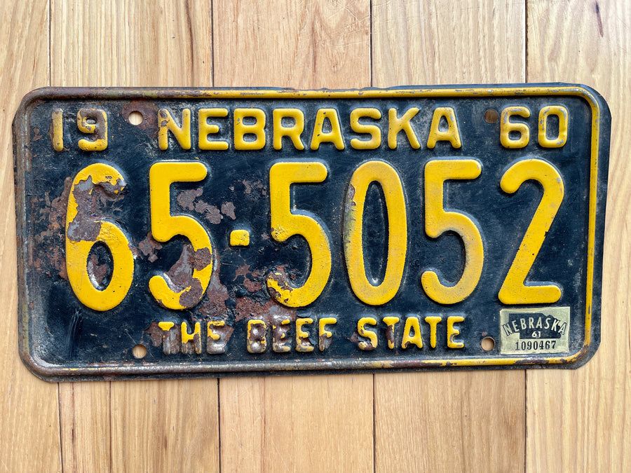 1960/61 Nebraska License Plate