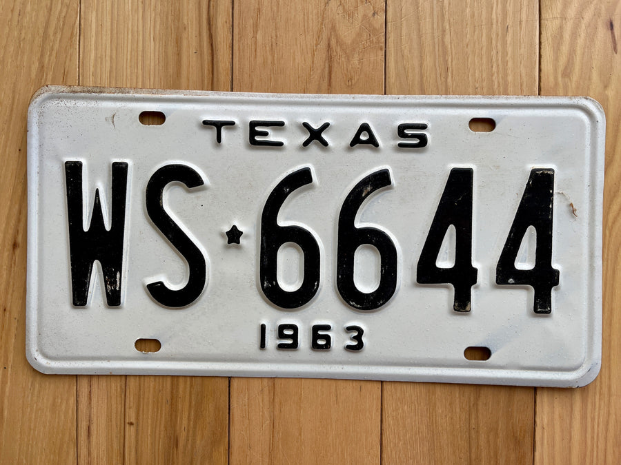 1963 Texas License Plate
