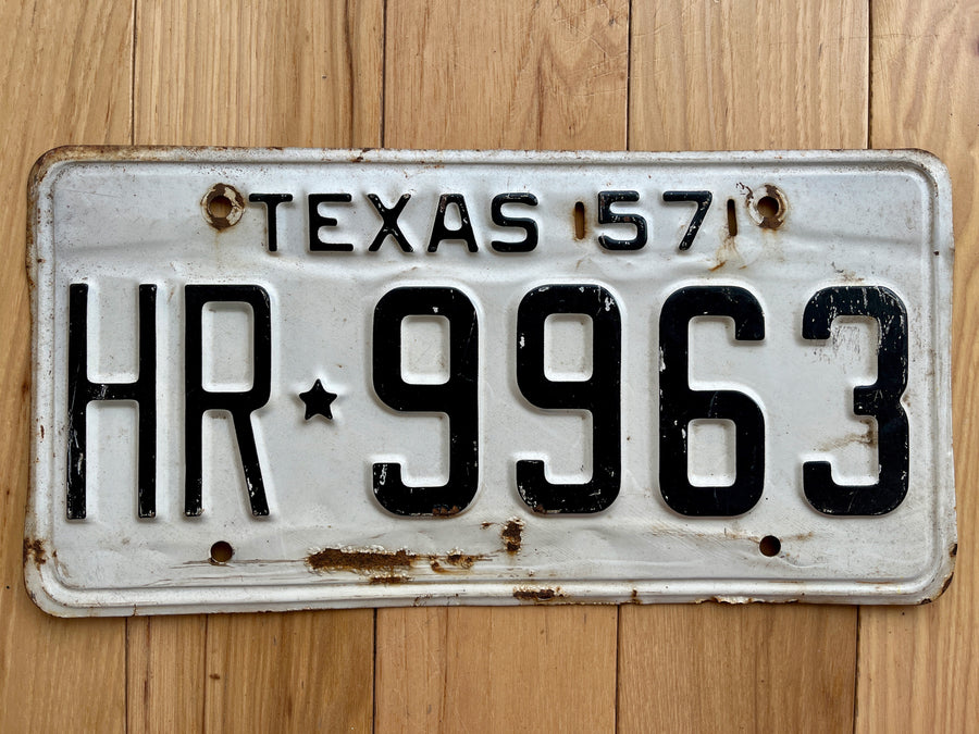 1957 Texas License Plate
