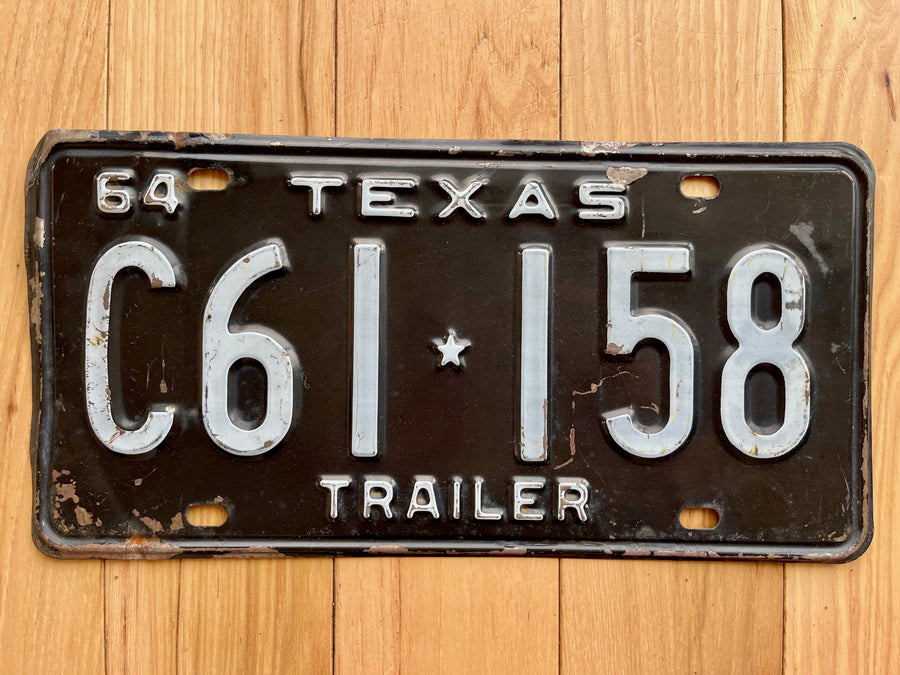 1964 Texas Trailer License Plate