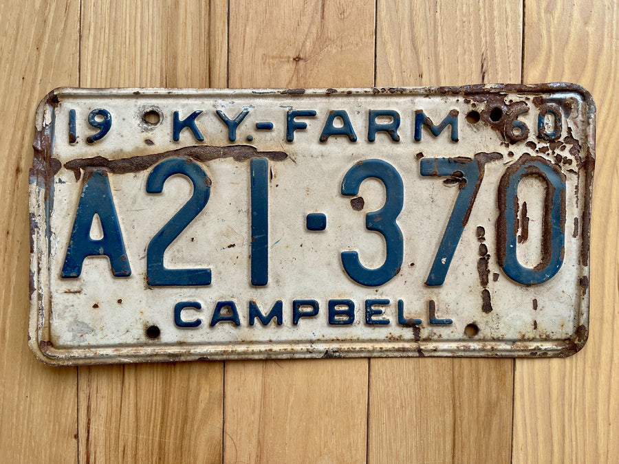 1960 Kentucky Farm Campbell County License Plate