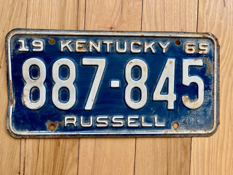 1965 Kentucky Russell County License Plate