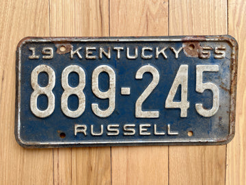 1965 Kentucky Russell County License Plate