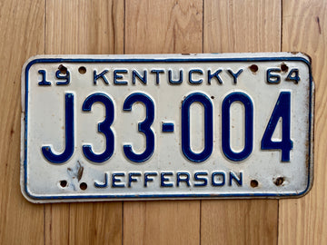 1964 Kentucky Jefferson County License Plate