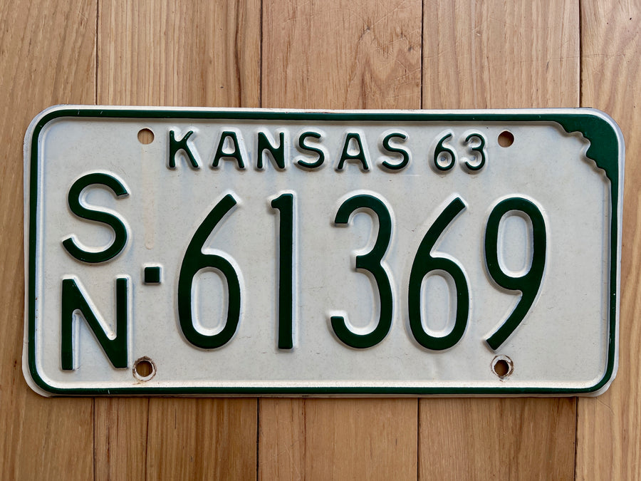 1963 Kansas License Plate