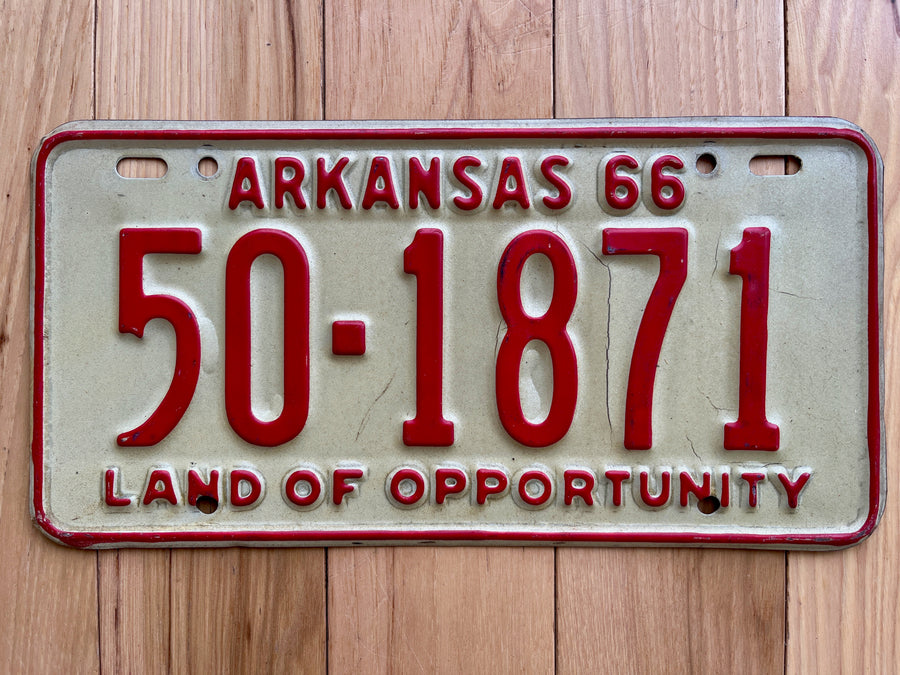 1966 Arkansas License Plate