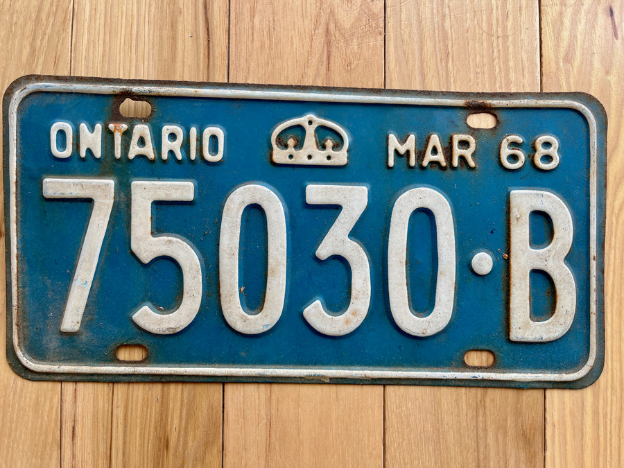 1968 Ontario License Plate