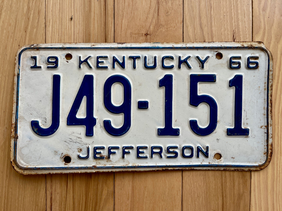 1966 Kentucky Jefferson County License Plate