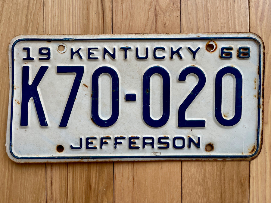 1968 Kentucky Jefferson County License Plate