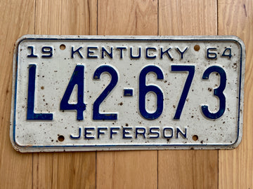 1964 Kentucky Jefferson County License Plate