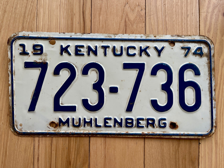 1974 Kentucky Muhlenberg County License Plate