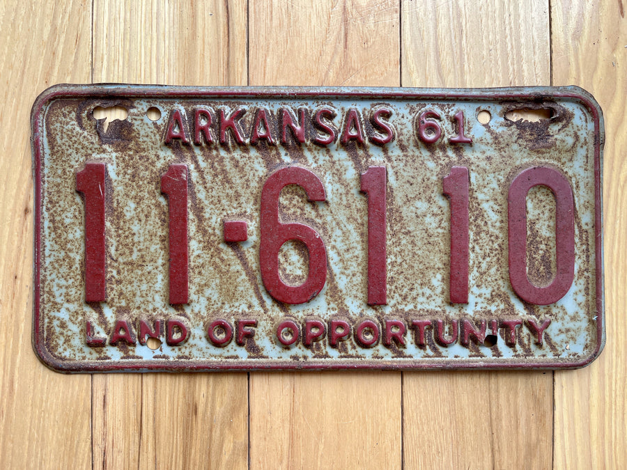 1961 Arkansas License Plate