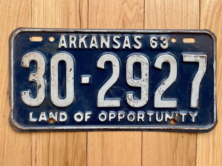 1963 Arkansas License Plate