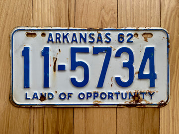 1962 Arkansas License Plate