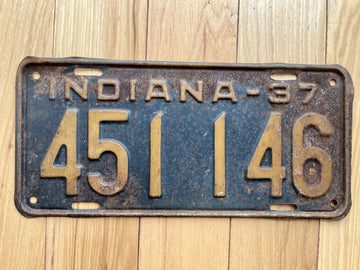 1937 Indiana License Plate