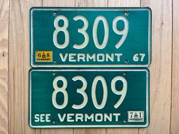 1971/67/68 Pair of Vermont License Plates