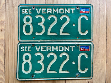 1976 Pair of Vermont License Plates
