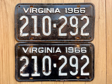 1966 Pair of Virginia License Plates