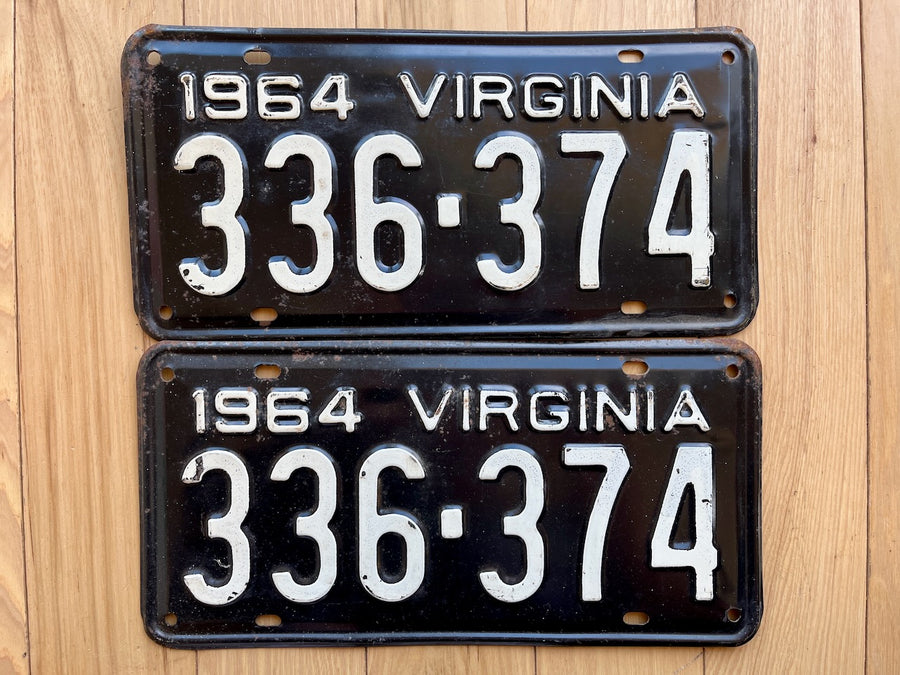 1964 Pair of Virginia License Plates
