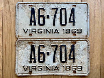 1969 Pair of Virginia License Plates