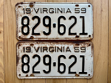 1959 Pair of Virginia License Plates