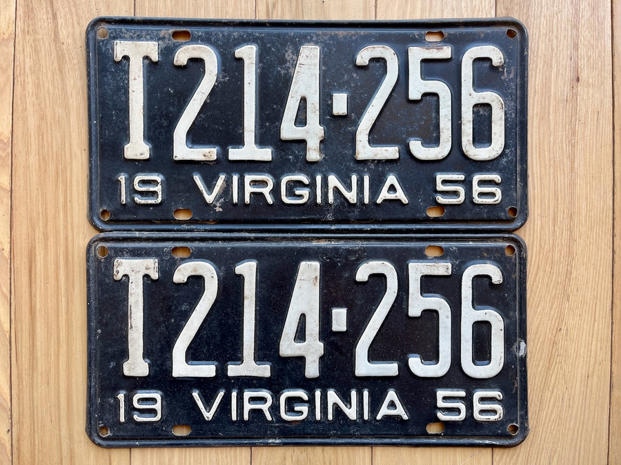 1956 Pair of Virginia License Plates