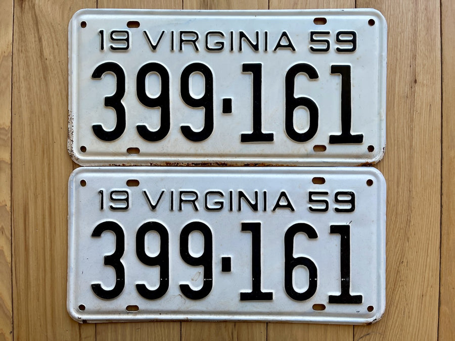1959 Pair of Virginia License Plates