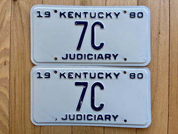 1980 Pair of Kentucky Judiciary License Plates