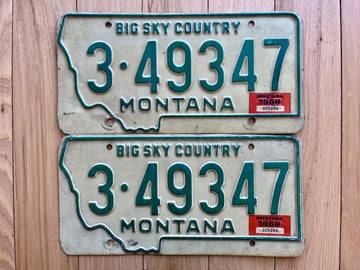 1969 Pair of Montana License Plates