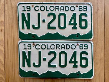 1969 Pair of Colorado License Plates