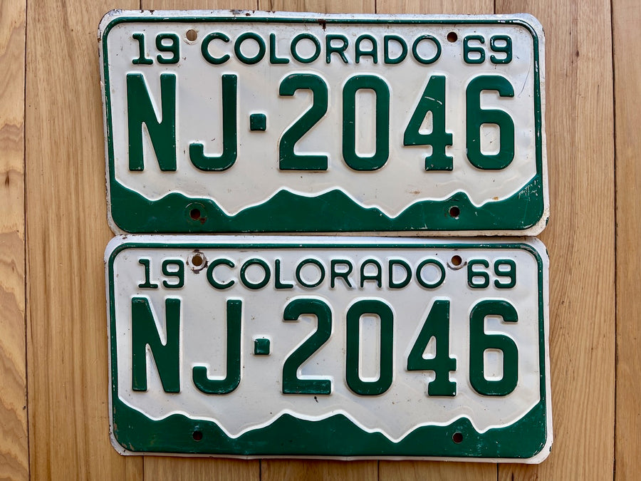 1969 Pair of Colorado License Plates
