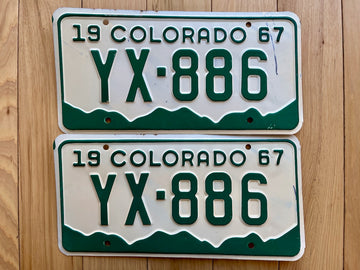 1967 Pair of Colorado License Plates