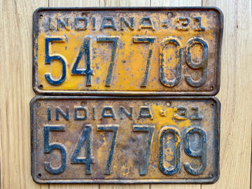 1931 Pair of Indiana License Plates