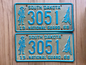 1968 Pair of South Dakota National Guard License Plates