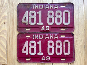 1949 Pair of Indiana License Plates