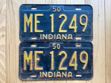 1950 Pair of Indiana License Plates