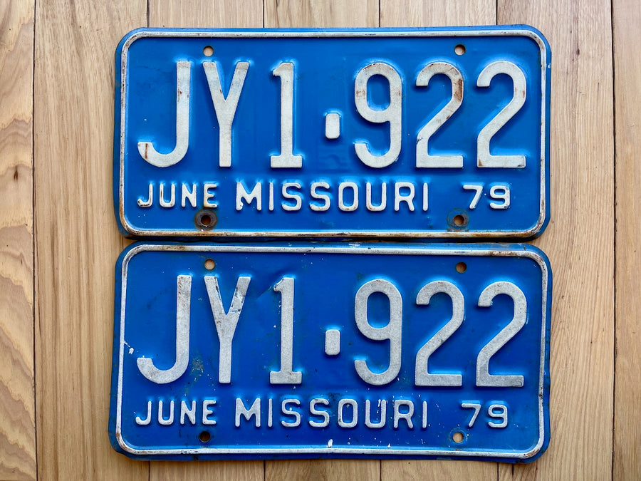 1979 Pair of Missouri License Plates