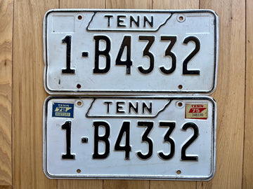 1972/75 Pair of Tennessee License Plates