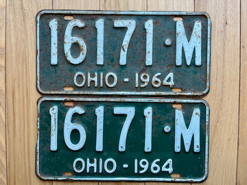 1964 Pair of Ohio License Plates