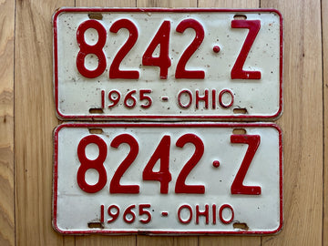 1965 Pair of Ohio License Plates