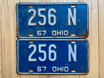 1967 Pair of Ohio License Plates