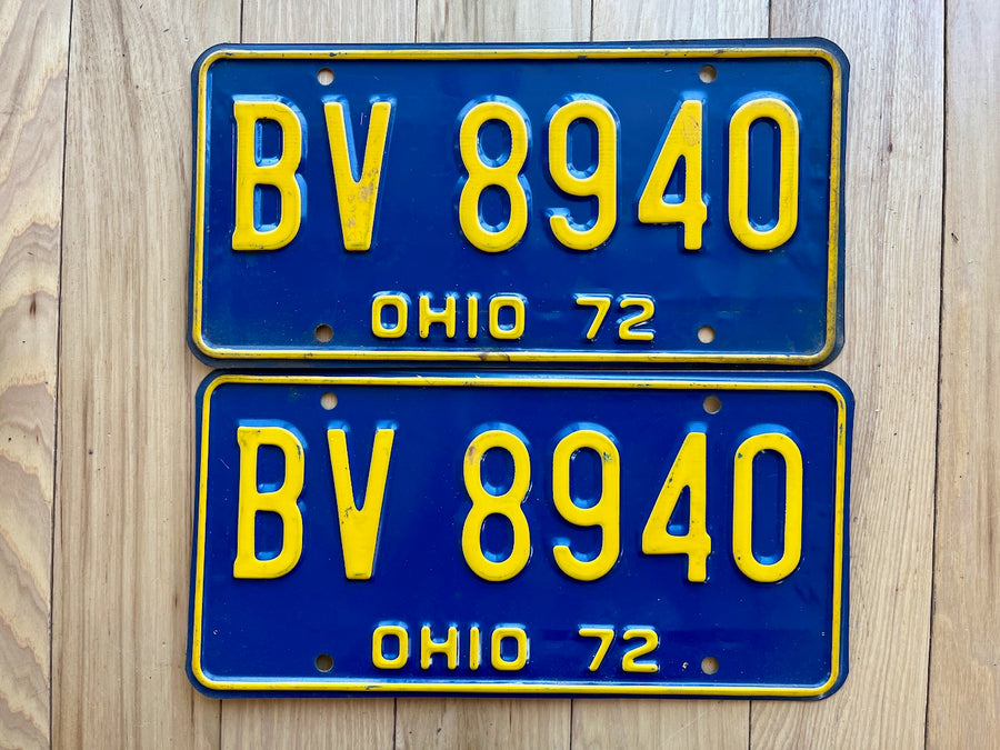 1962 Pair of Ohio License Plates