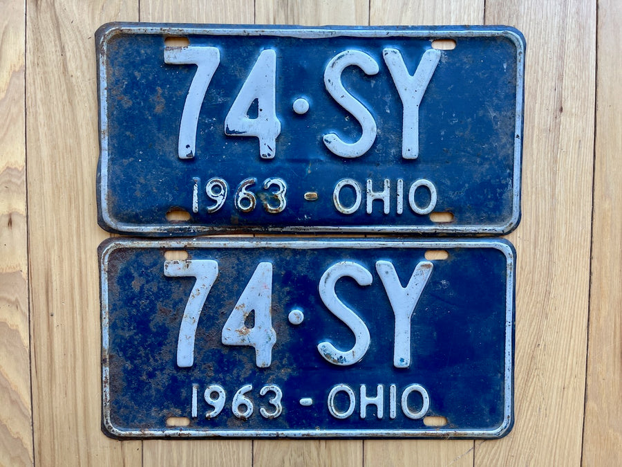 1963 Pair of Ohio License Plates