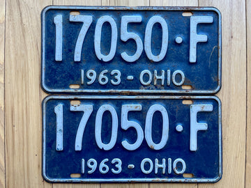 1963 Pair of Ohio License Plates