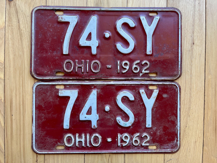 1962 Pair of Ohio License Plates