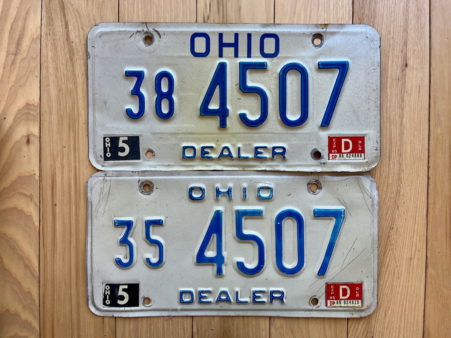 1985 Pair of Ohio Dealer License Plates