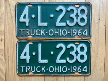 1964 Pair of Ohio Truck License Plates