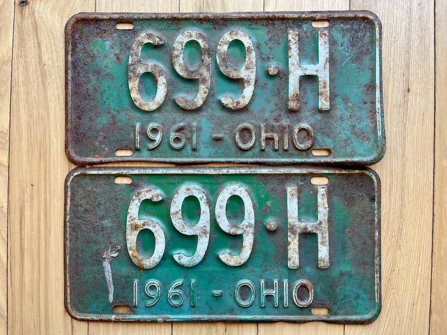 1961 Pair of Ohio License Plates