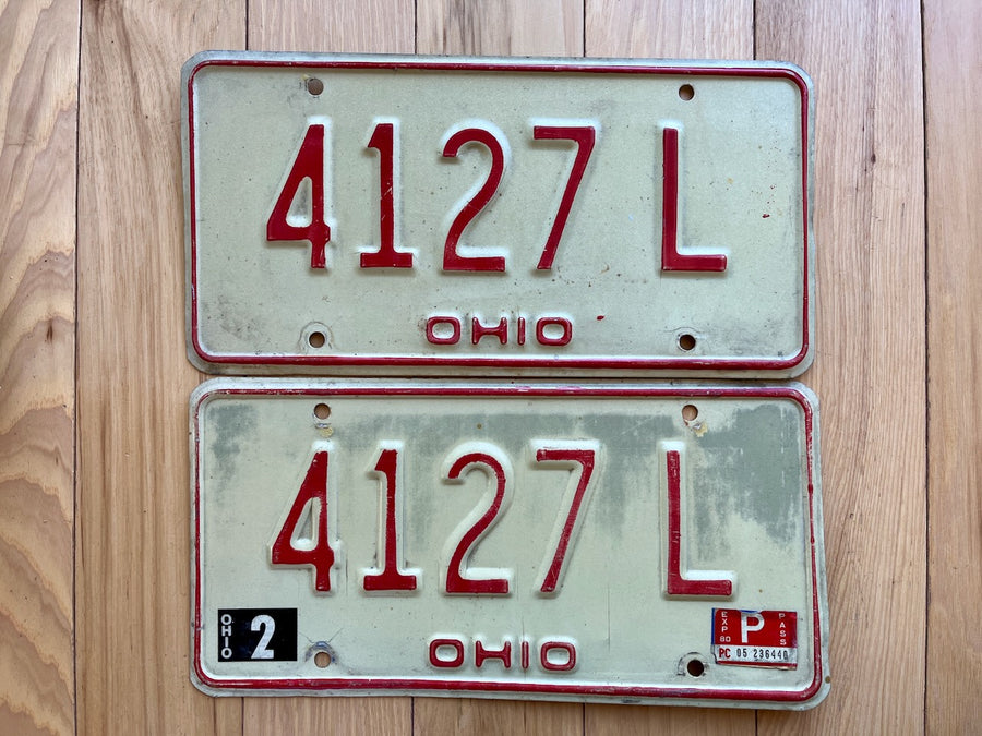 1980 Pair of Ohio License Plates
