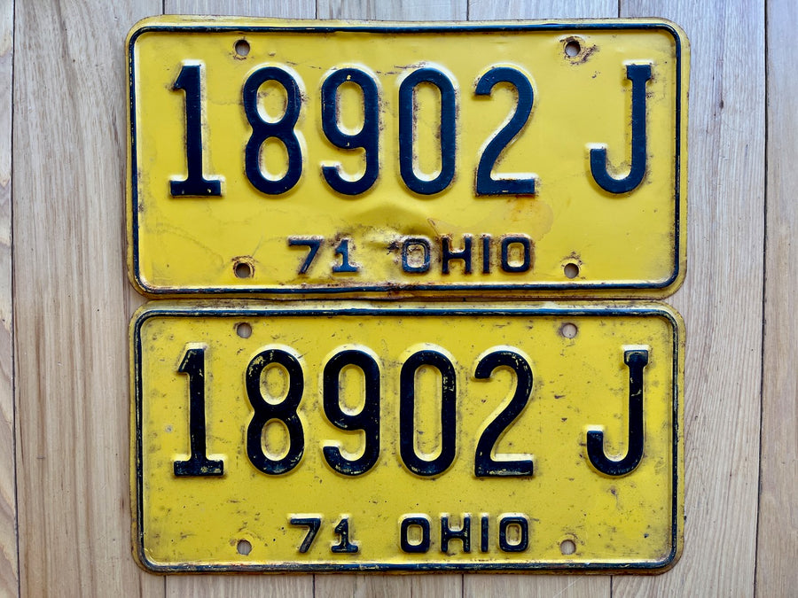 1971 Pair of Ohio License Plates